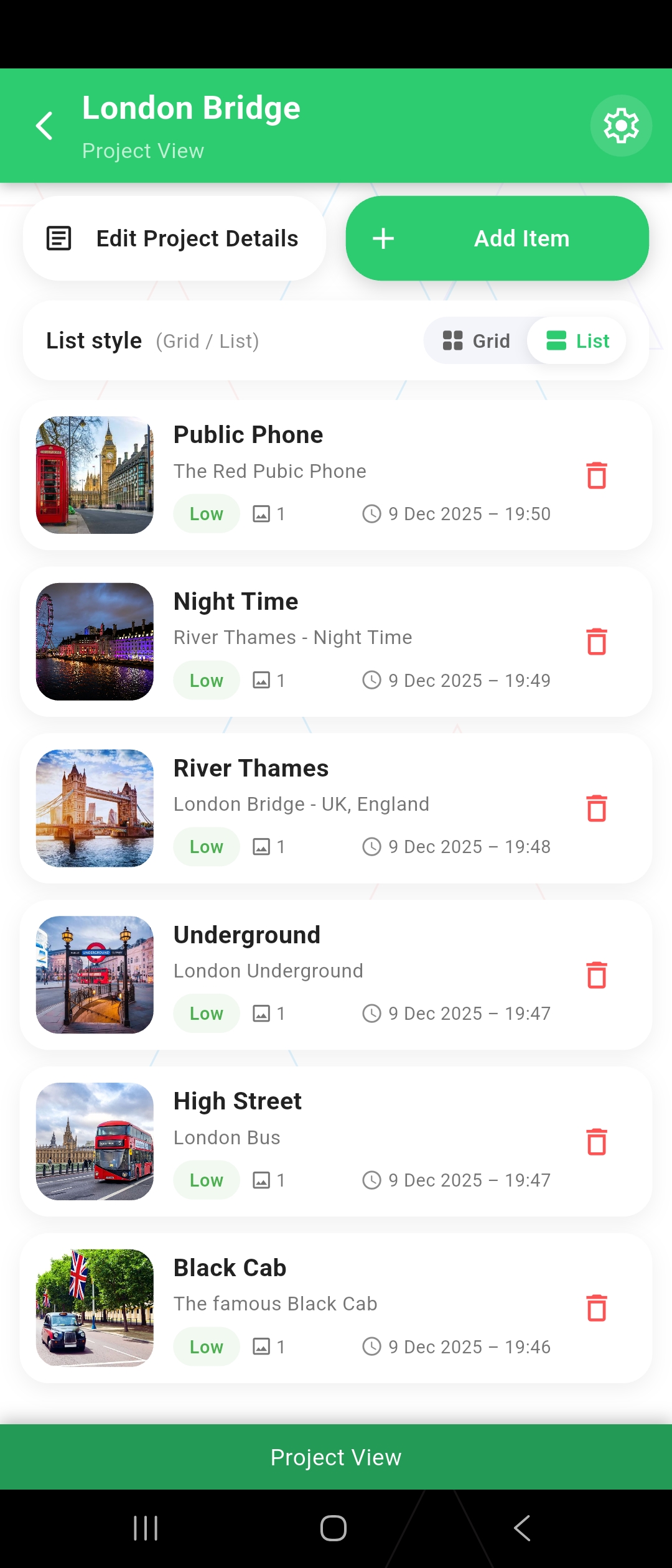 SurveyIN Pro – Project view and structured issues